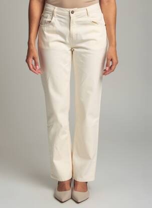 Pantalon droit stretch taille normale beige LOLA ESPELETA femme