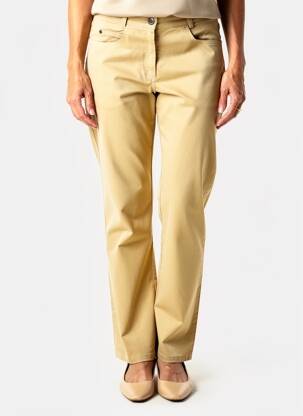 Pantalon slim tissage popeline taille normale beige QUATTRO femme