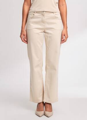 Pantalon droit tissage popeline taille normale beige LOLA ESPELETA femme