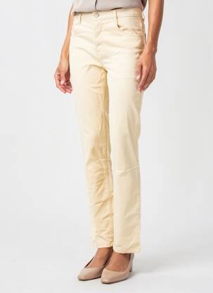 Pantalon slim taille haute taille haute beige LOLA ESPELETA femme