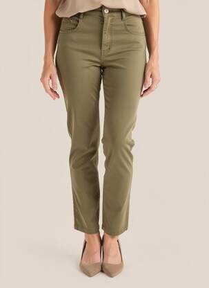 Pantalon slim taille haute taille haute vert LOLA ESPELETA femme