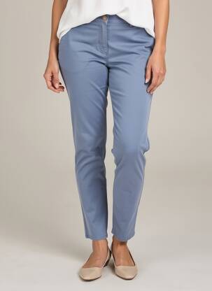 Pantalon chino stretch taille normale bleu HAPPY femme
