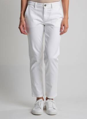 Pantalon chino stretch taille normale blanc HAPPY femme