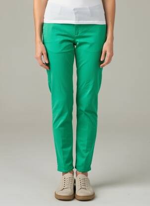 Pantalon chino stretch taille normale vert HAPPY femme