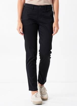 Pantalon chino stretch taille normale noir HAPPY femme