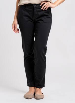 Pantalon chino stretch taille normale noir HAPPY femme