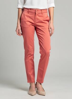 Pantalon chino stretch taille normale orange HAPPY femme