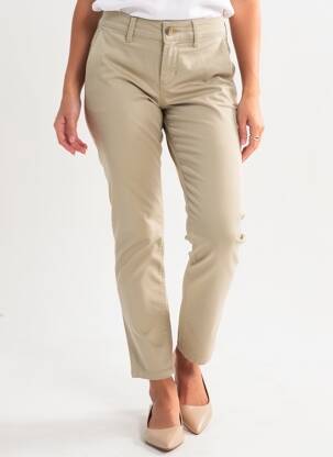 Pantalon chino stretch taille normale beige HAPPY femme