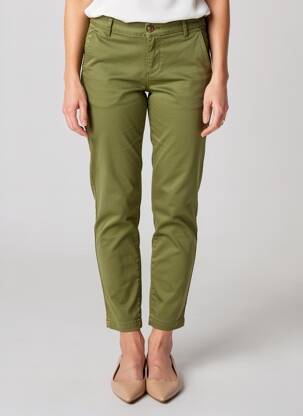 Pantalon chino stretch taille normale vert FREEMAN T.PORTER femme