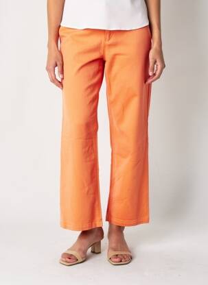 Pantalon 7/8 stretch taille normale orange HAPPY femme