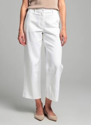 Pantalon 7/8 stretch taille normale blanc HAPPY femme
