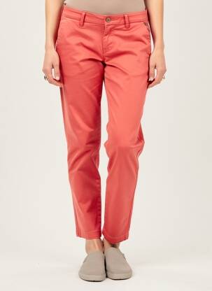 Pantalon chino stretch taille normale rouge FREEMAN T.PORTER femme