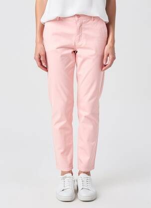 Pantalon chino tissage popeline taille normale rose HAPPY femme