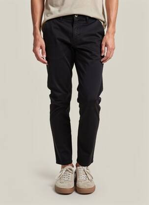 Pantalon chino tissage popeline taille normale noir HAPPY femme