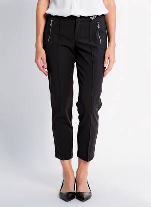 Pantalon 7/8 taille à pinces taille normale noir STREET ONE femme
