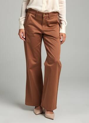 Pantalon flare taille normale taille normale marron HAPPY femme