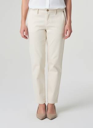 Pantalon chino tissage popeline taille normale beige FREEMAN T.PORTER femme