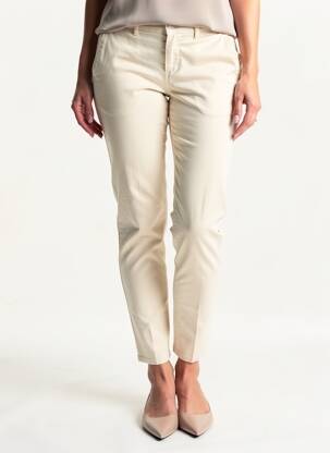 Pantalon chino tissage popeline taille normale beige HAPPY femme
