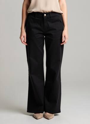 Pantalon flare taille normale taille normale noir HAPPY femme