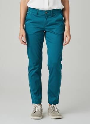 Pantalon chino tissage popeline taille normale bleu HAPPY femme