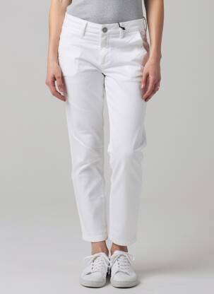 Pantalon chino tissage popeline taille normale blanc FREEMAN T.PORTER femme