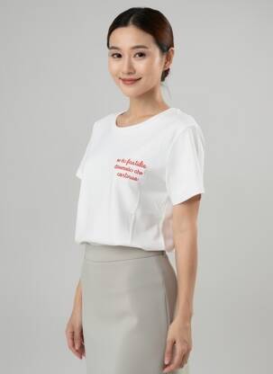 T-shirt stretch manches courtes blanc ALTAMIRA femme