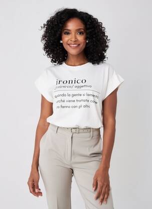 T-shirt imprimé fantaisie manches courtes noir CIVICO 1 femme