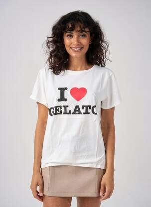 T-shirt sérigraphie manches courtes blanc ALTAMIRA femme
