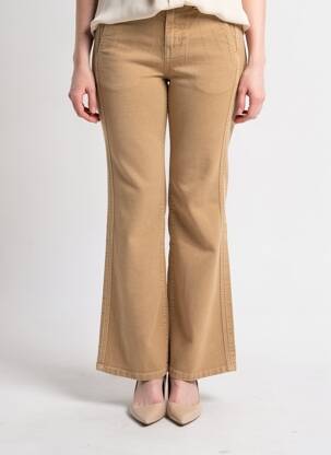 Pantalon flare stretch taille normale beige HAPPY femme
