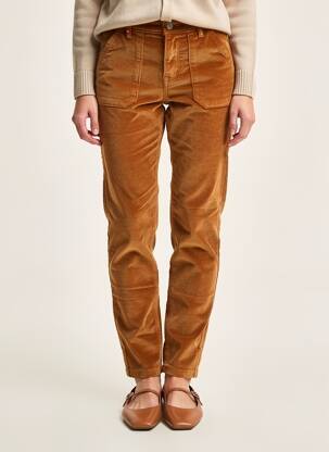 Pantalon slim stretch taille normale jaune F.A.M. femme