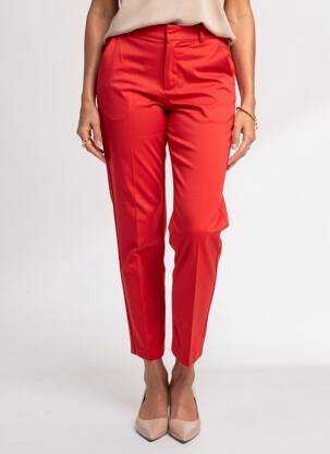 Pantalon chino fermeture zippée sous rabat avec crochet rouge OUI femme