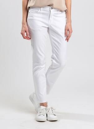 Pantalon slim taille haute taille haute blanc KANOPE femme