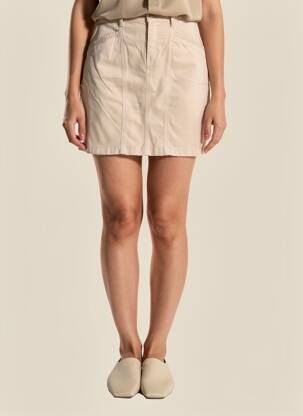 Jupe courte poches beige LOLA ESPELETA femme