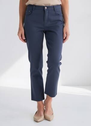 Pantalon 7/8 stretch taille normale bleu LOLA ESPELETA femme