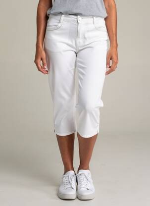 Corsaire stretch taille normale blanc KANOPE femme