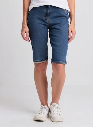 Bermuda taille haute taille haute bleu KANOPE femme