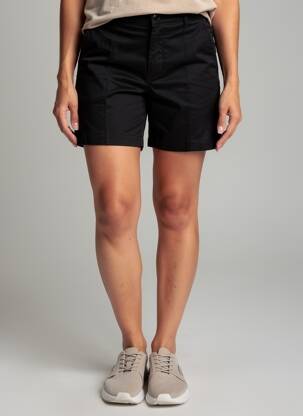 Short taille à pinces taille haute noir STREET ONE femme