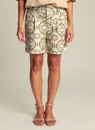 Short fermeture zippée sous rabat boutonné taille normale vert KANOPE femme