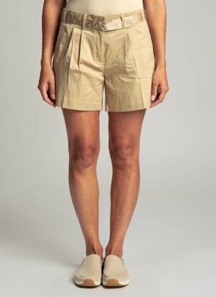 Short taille à pinces taille haute beige CARLING femme