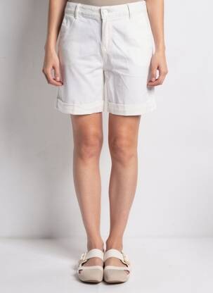 Bermuda taille à pinces taille normale blanc HAPPY femme