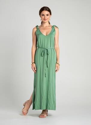 Robe longue sans manche sans manche vert INDI & COLD femme