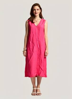 Robe mi-longue sans manche sans manche rose VAN-DOS femme