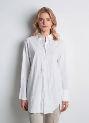 Tunique manches longues col chemisier blanc SCHOOL RAG femme