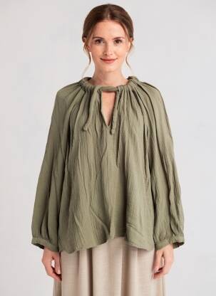 Blouse manches longues manches longues vert AMOUR femme