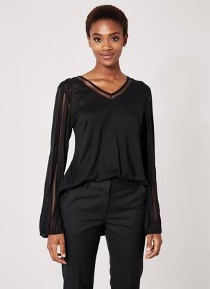 T-shirt manches longues manches longues noir AKELA KEY femme