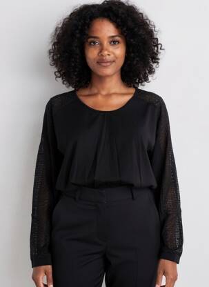 Top manches longues manches longues noir YERSE femme