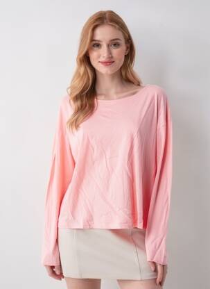 T-shirt manches longues manches longues rose AMERICAN VINTAGE femme