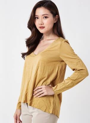 T-shirt manches longues manches longues marron AMERICAN VINTAGE femme