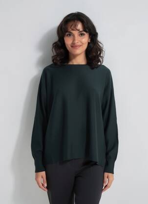 Pull col bateau manches longues vert STREET ONE femme
