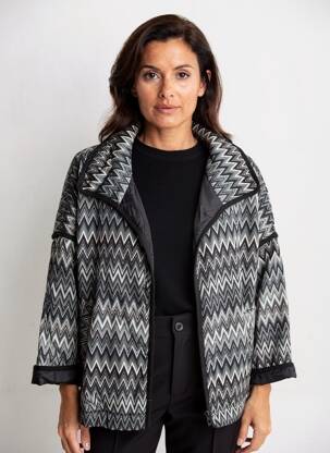 Veste casual coupe droite noir CECILE WANG femme